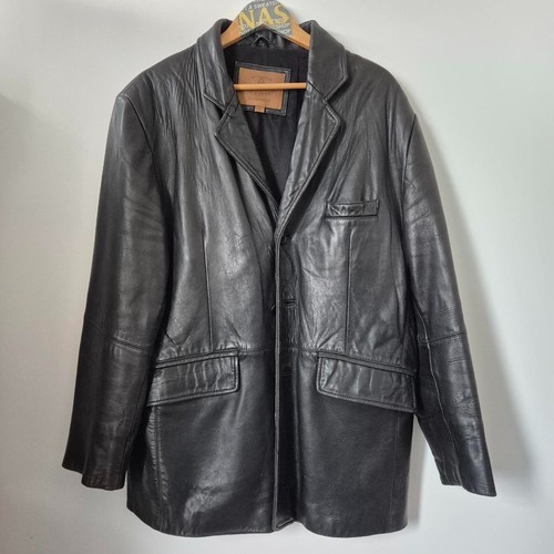 Black leather duster - , jacket