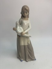 Vintage Casades Porcelain Girl with Goose