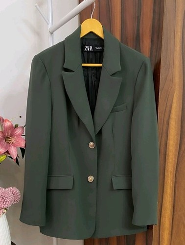 Zara women green blazer size - women's,