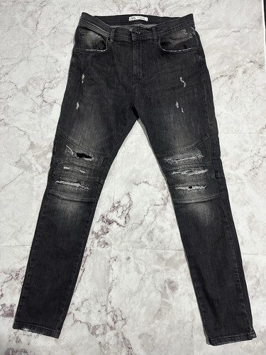 Zara grey distressed slim fit - distressed,
