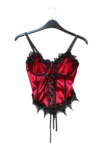 Y2k red satin - satin, lace