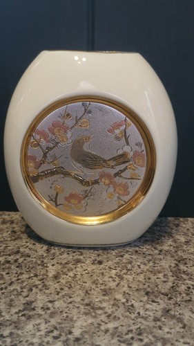 Chokin vase song bird - -,