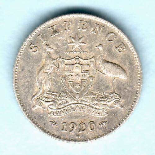 Australia 1920 sixpence - australia.,