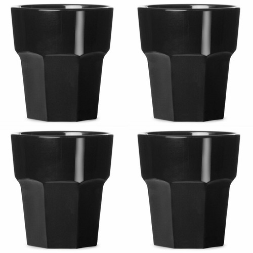 Rocks tumbler black reusable - black,