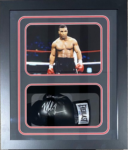 Mike tyson signed - glove, shadow