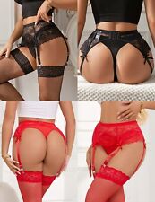 Ladies Suspender Belt Sexy Lingerie Dress Erotic Garter Underwear Panties Thongs