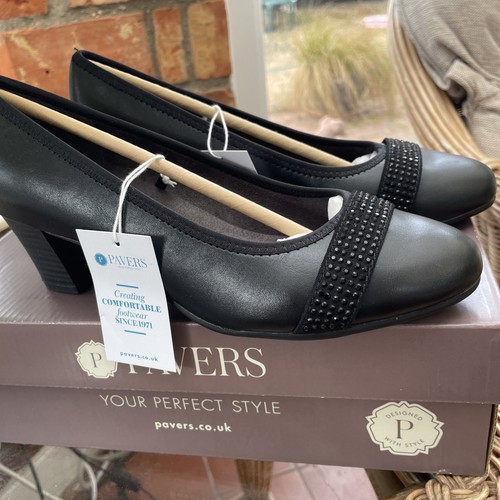 Pavers ladies black leather - ladies,