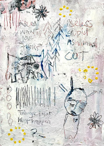 Original outsider art abstract - original,