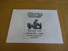 Clarke CL430 CL500 lathe manual + spare parts