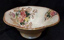Maling lustre footed bowl 22cm diameter, Rosalind pattern.