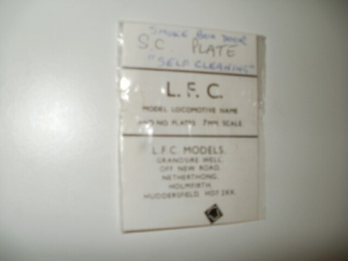 Gauge plate 7mm scale - plate.,