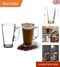 High-Quality 2 Pack 375ml Latte Glasses in Gift Box - Compatible with Tassimo