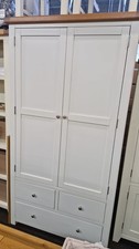 Free Standing Oak Kitchen Larder Unit Off White Painted Storage Pantry Cupboard
