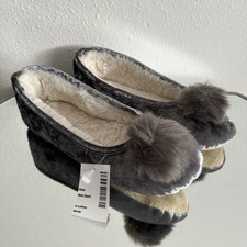 INC Grey Crushed Velvet Pom