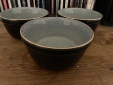 Denby Jet Black Ramekin Dishes X 3