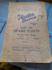 AUSTIN SEVEN LIST OF SPARE