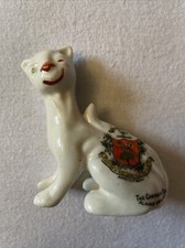Vintage Crested China - The Cheshire Cat Always Smiling . Arms Of Burns Ex/con