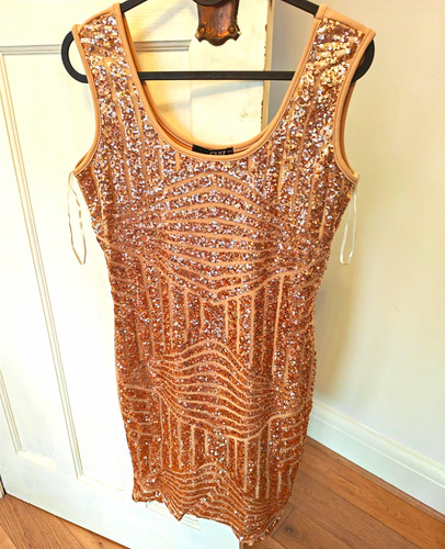 Quiz rose gold sequin - sequin, scoop