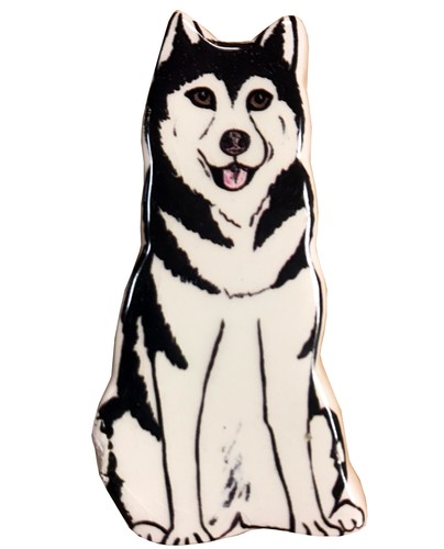 Ceramic siberian husky - husky, dog