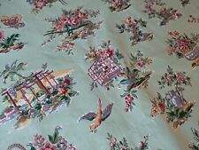 Vintage 1993 Warner Glazed Cotton Interior Cotton Floral Print Fabric Garden New