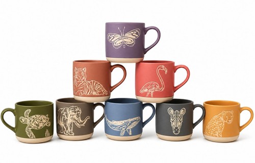 Animal mug stoneware coffee - stoneware,