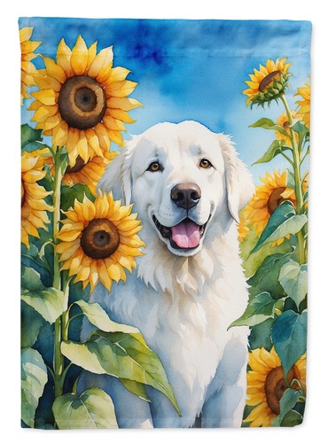 Kuvasz sunflowers flag - kuvasz,