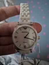 Emporio Armani Ceramica White Women's Watch AR1485 Brand New Never Worn