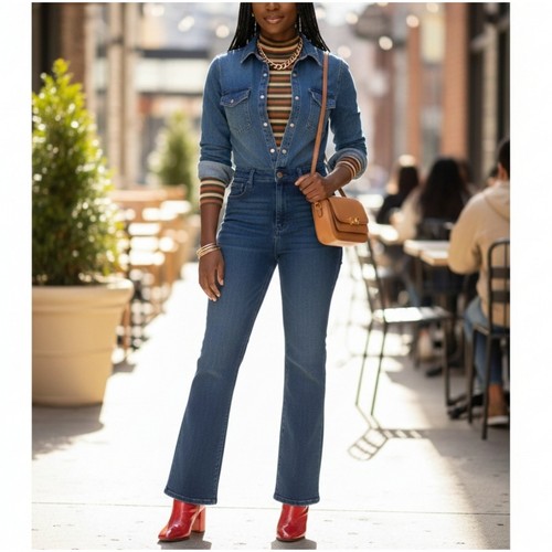 Nwt mango blue denim jumpsuit - nwt,