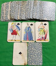 RARE Old c1865 Antique Italian * THEATER * Non Standard Wide Playing Cards 44/52