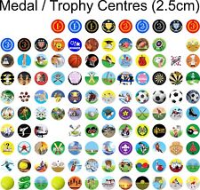 TROPHY CENTRES - 2.5cm Fits Trophies + Medals, Sports Inserts / Domed Centre