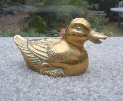 Vintage brass duck - brass,