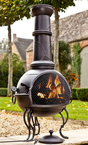 Steel chimenea bbq - bbq, chiminea