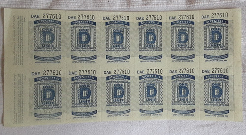 Vintage original petrol - , ration