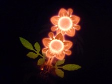 STUNNING VINTAGE RETRO HABITAT FILLY FLORAL LIGHT BULB LAMP COPPER COLOUR BASE