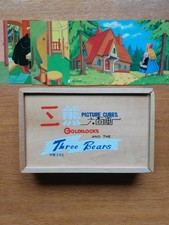 Vintage Puzzle Blocks Goldilocks And The Three Bears.  Good Condition.  