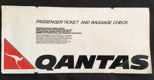 Qantas 1985 passenger ticket - 1985,