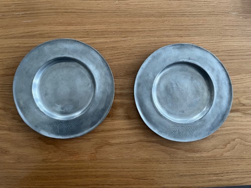 Pair antique pewter - pair,