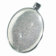 LARGE OVAL ANTIQUE OR BRIGHT SILVER CABOCHON PENDANT SETTINGS TRAY 40X30mm  C31