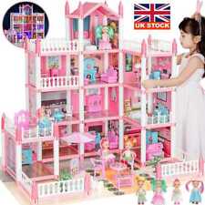 Kid Doll House 4 Storey 11 Rooms With Furniture Mansion Playhouse Xmas Toys Gift