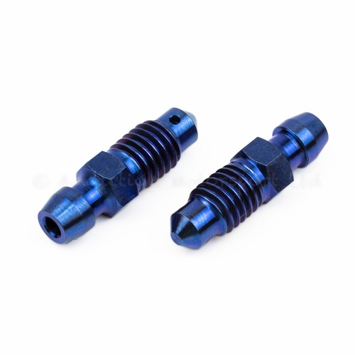 Titanium blue bleed nipple - titanium,