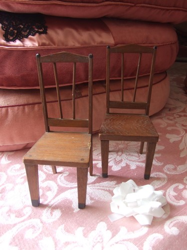 Pair antique wooden - pair, of