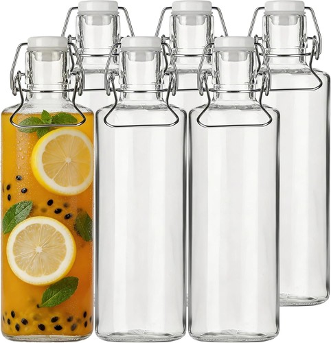 Pack glass bottles with - 6-pack, 1l