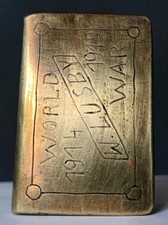 Antique Brass Matchbox Holder - Trench Art - 6th Lincolnshire Regiment - WWI