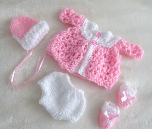 Hand knitted dolls clothes - knitted,