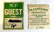 MEGA RARE ORIGINAL MADNESS TICKET STUB & GUEST PASS Suggs 2 Tone Lyceum London