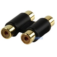 Double RCA Phono 2 x Female to Female Coupler Connector