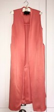 Massimo Dutti Satin Long Waistcoat XS orange peach