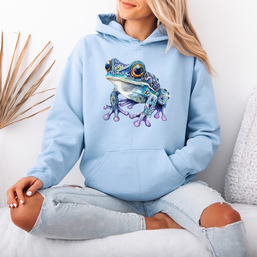 Decorative frog womens hoodie - frog,