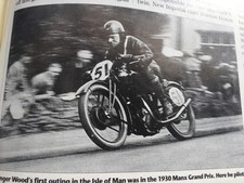 GINGER WOOD JAWA NEW IMPERIAL ETC MOTORCYCLE RACER ARTICLE.