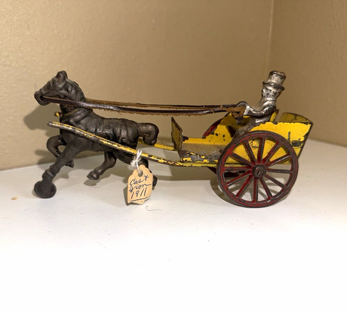 Antique cast iron horse drawn - antique,